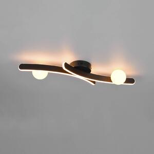 Trio Lighting LED stropní svítidlo Napoli, matná černá, délka 70 cm, kov, stmívatelný, Černá, Obývací pokoj / jídelna, kov, Moderní
