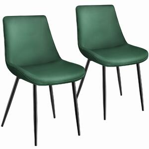 Tectake 404921 sada 2 židlí monroe v sametovém vzhledu - tmavě zelená