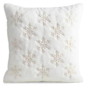 CHLUPATÝ VÁNOČNÍ DEKORAČNÍ POVLAK NA POLŠTÁŘ SNOWY 45X45 CM BÍLÝ
