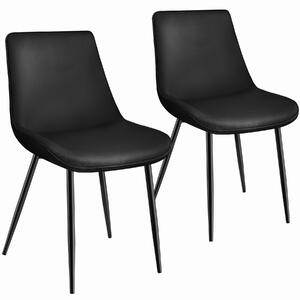 Tectake 404923 sada 2 židlí monroe v sametovém vzhledu - černá
