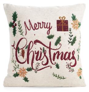 VÁNOČNÍ DEKORAČNÍ POVLAK NA POLŠTÁŘ MERRY CHRISTMAS 45X45 CM VZOROVANÝ