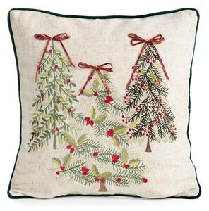 VÁNOČNÍ DEKORAČNÍ POVLAK NA POLŠTÁŘ CONIFER 45X45 CM VZOROVANÝ