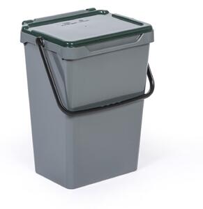 Plastový odpadkový koš pro třídění odpadu, šedá + tmavě zelená, 35 l