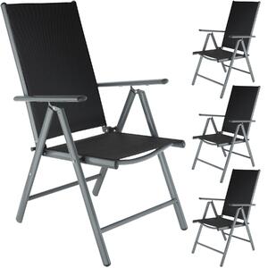 Tectake 401634 4 zahradní židle hliníkové - antracit