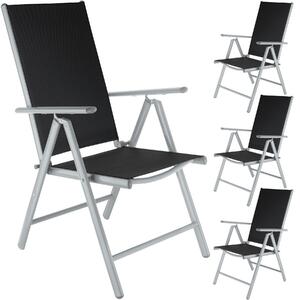 Tectake 401632 4 zahradní židle hliníkové - stříbrná