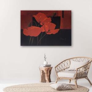 Obraz na plátně Polní máky Květiny Červená - 60x40 cm