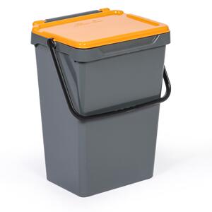 Plastový odpadkový koš pro třídění odpadu, šedá + žlutá, 35 l