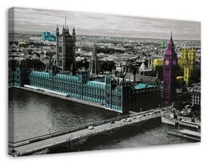 Obraz na plátně London City Barevné - 90x60 cm