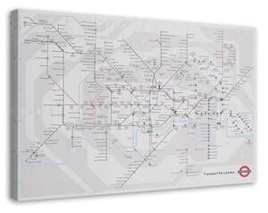 Obraz na plátně Mapa londýnské rychlodráhy - 120x80 cm