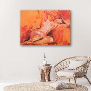 Obraz na plátně Nahá žena Orange - 60x40 cm