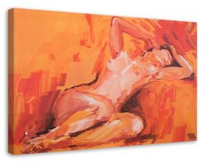 Obraz na plátně Nahá žena Orange - 90x60 cm