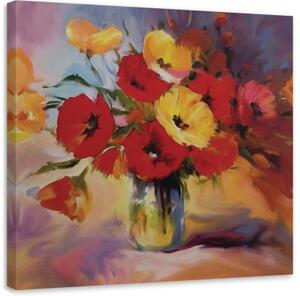 Obraz na plátně Zátiší Květiny máku - 30x30 cm