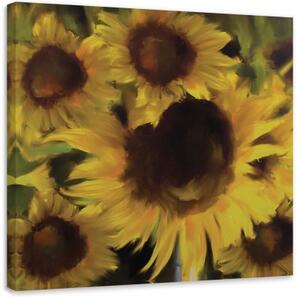Obraz na plátně Slunečnice Květiny Žlutá - 30x30 cm