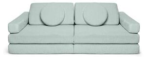 Velký multifunkční skládací bunkr z manšestru SOFA PURE - Světle zelená