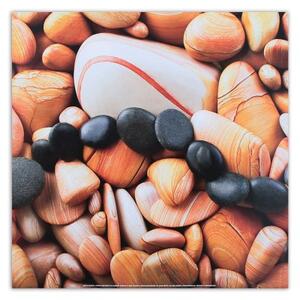Obraz na plátně Hnědé zenové kameny - 30x30 cm