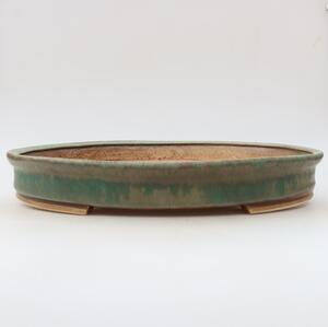 E-bonsai Keramická bonsai miska 31 x 27 x 4,5 cm zelená