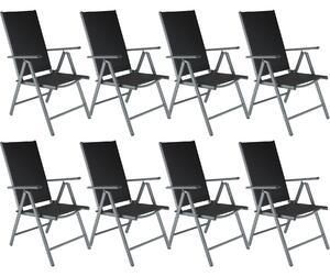 Tectake 404367 8 zahradní židle hliníkové - černá/antracit