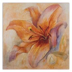 Obraz na plátně Lilie Květiny Oranžová - 30x30 cm