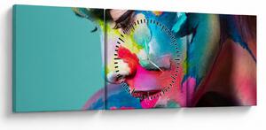Obraz - Body art (s hodinami) (90x30 cm)