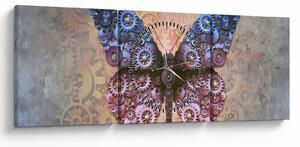 Obraz - Steampunk motýl (s hodinami) (90x30 cm)