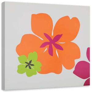 Obraz na plátně Barevné květiny Pop Art - 30x30 cm