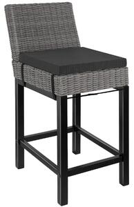 Tectake 404800 ratanová barová židle latina - šedá
