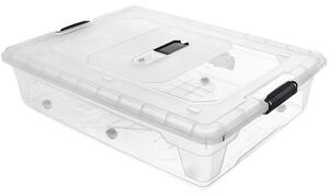 Úložný box s víkem a kolečky nízký MULTI, 55 l