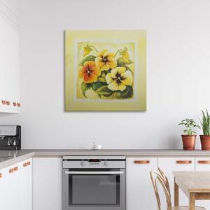 Obraz na plátně Květiny Příroda Žluté macešky - 30x30 cm