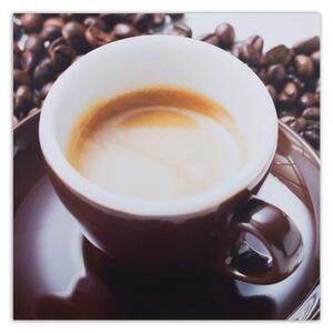 Obraz na plátně Šálek zrnkové kávy - 30x30 cm