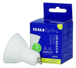 TESLA lighting Tesla - LED žárovka GU10, 10W, 230V, 1000lm, 25 000h, 3000K teplá bílá, 100°