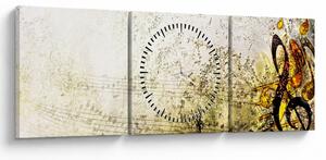 Obraz - Síla hudby (s hodinami) (90x30 cm)