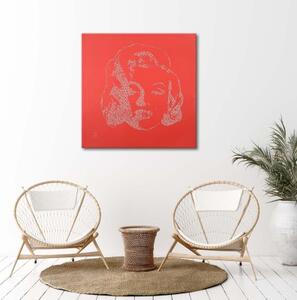 Obraz na plátně Marilyn Monroe červená - 30x30 cm