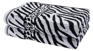 Sada 2 ks žakárových osušek ZEBRA šedá 70 x 140 cm