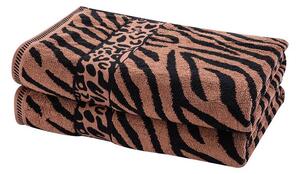Sada 2 ks žakárových osušek ZEBRA hnědá 70 x 140 cm