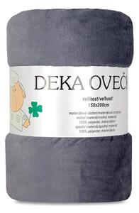 Beránková deka OVEČKA šedá 150 x 200 cm