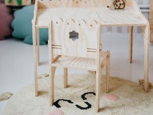Židle EMMA ze dřeva do dětského pokoje - Béžová