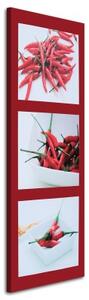 Obraz na plátně Červené chilli papričky - 50x150 cm