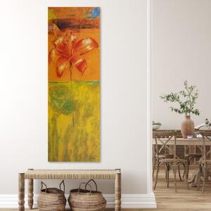 Obraz na plátně Květ lilie jako malovaný - 30x90 cm