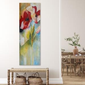Obraz na plátně Květiny Akrylová malba mák - 50x150 cm