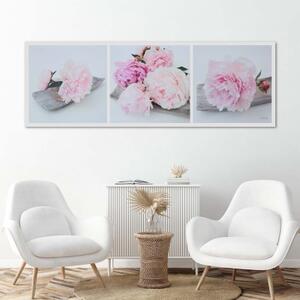 Obraz na plátně Pivoňka růžové květy - 90x30 cm