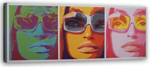 Obraz na plátně Ženy s brýlemi Pop Art - 150x50 cm