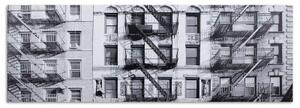 Obraz na plátně New York Schody Černá a bílá - 90x30 cm