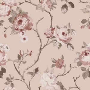 Růžová vliesová květinová tapeta na zeď, 139476, Vintage Flowers, Esta Home