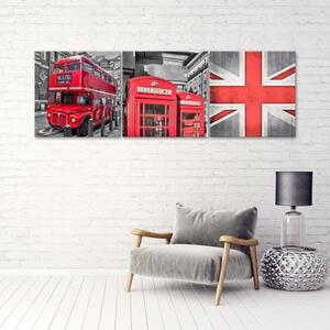 Obraz na plátně třídílný London Red - 90x30 cm