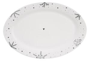 Porcelánový servírovací talíř oválný VLOČKA