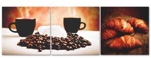 Obraz na plátně třídílný Kávový dort - 150x50 cm