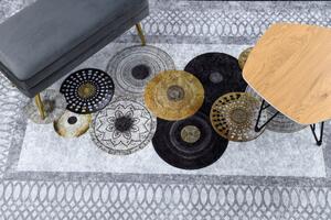 Makro Abra Kusový koberec pratelný MIRO 51130.807 Kruhy protiskluzový šedý Rozměr: 120x170 cm
