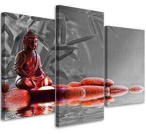 Obraz na plátně třídílný Buddha Feng Shui náboženství - 150x100 cm