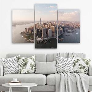 Obraz na plátně třídílný Město New York Manhattan Spojené státy americké - 60x40 cm