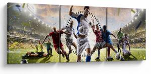 Obraz - Fotbal (s hodinami) (90x30 cm)